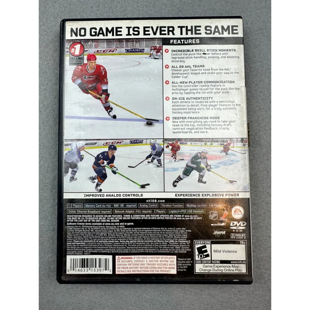 NHL 08 (Sony PlayStation‎ 2, 2007)_Complete & Free Shipping